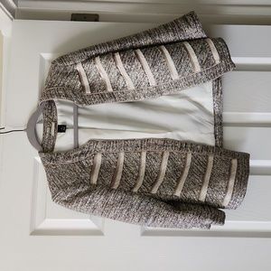 White house black market tweed jacket , size 8, gray/silver/champagne